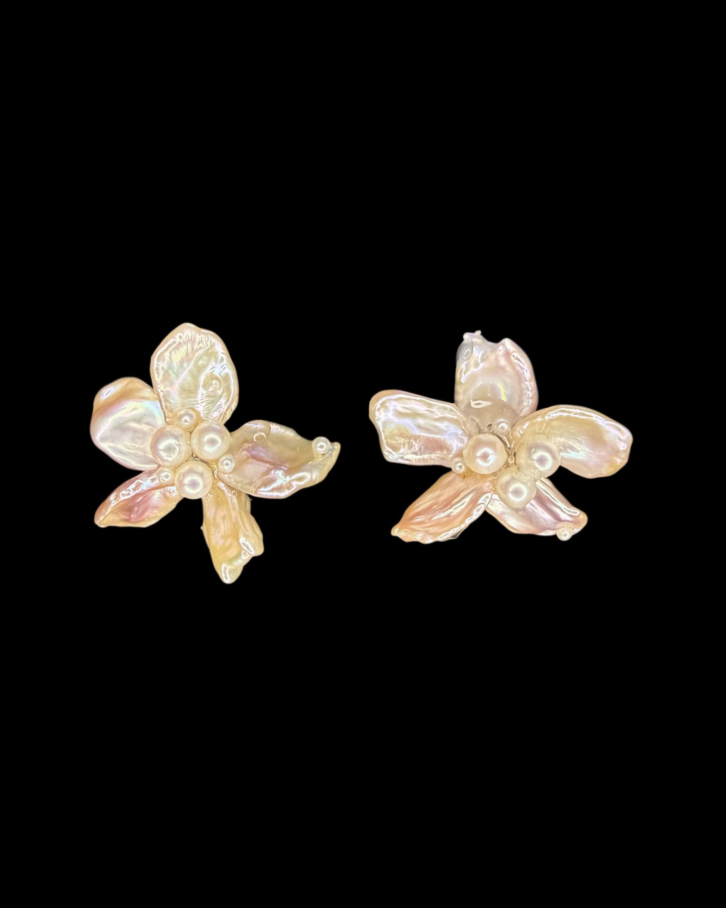 Pink flower studs