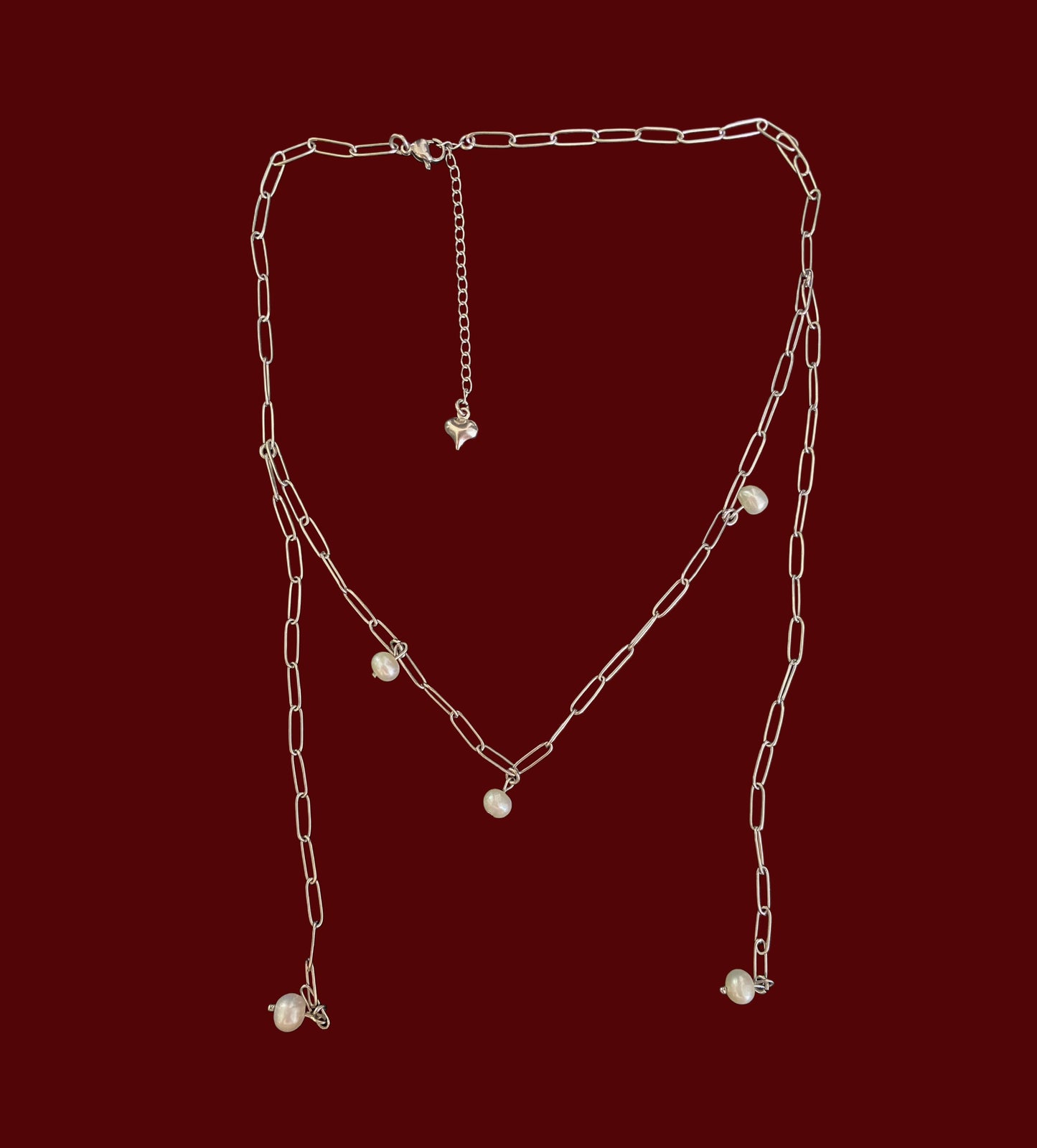 Pearl sparkles on paperclip