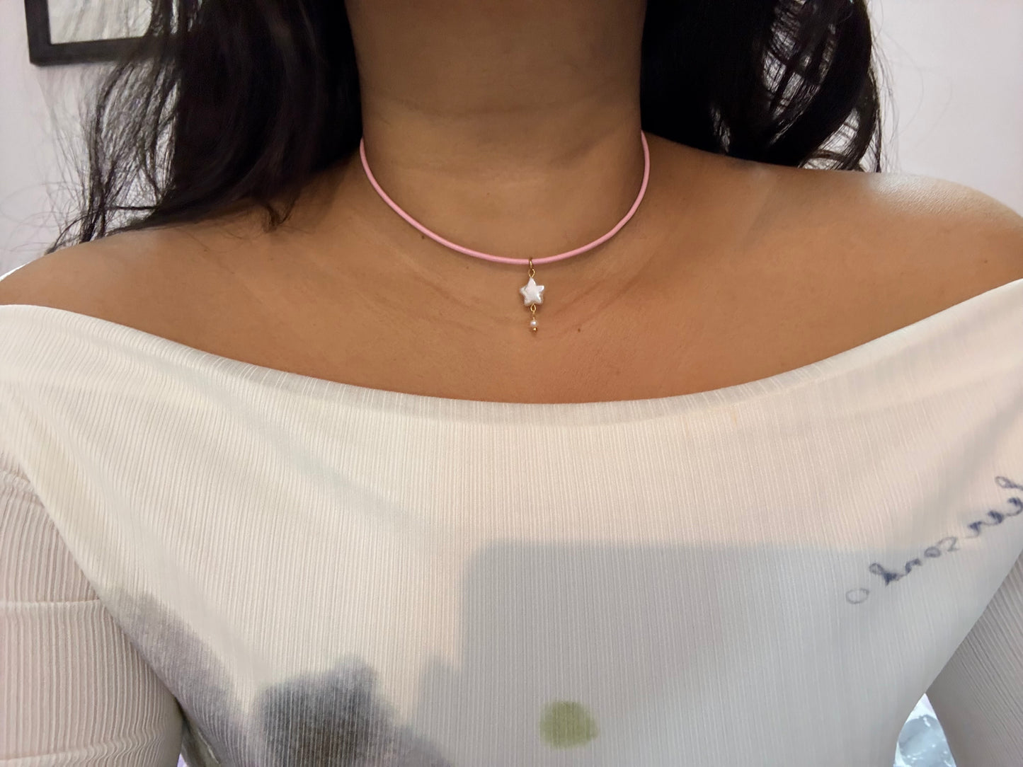 Baby blue rock star choker