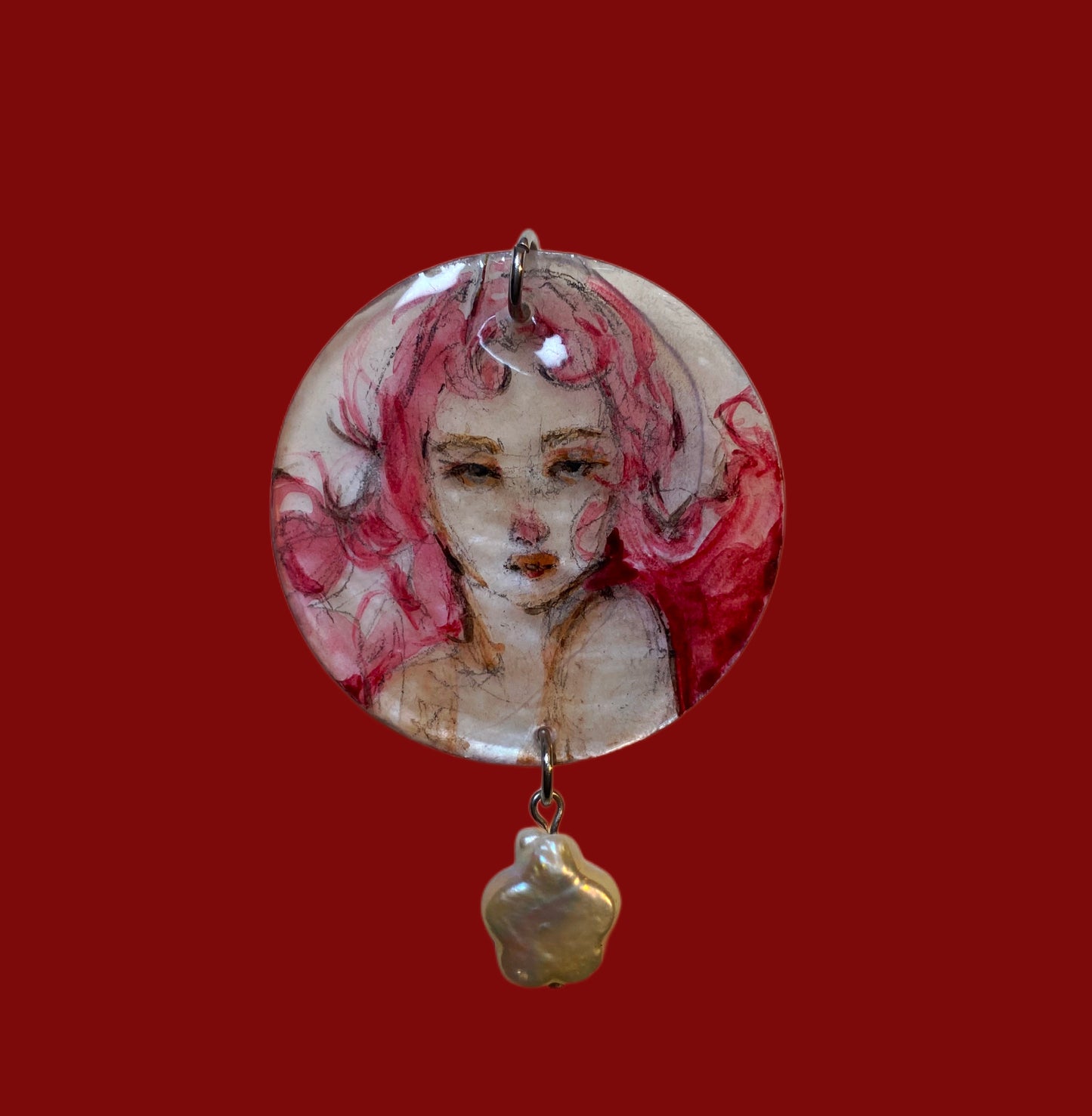 Mother of pearl collar { strawberry shortcake}