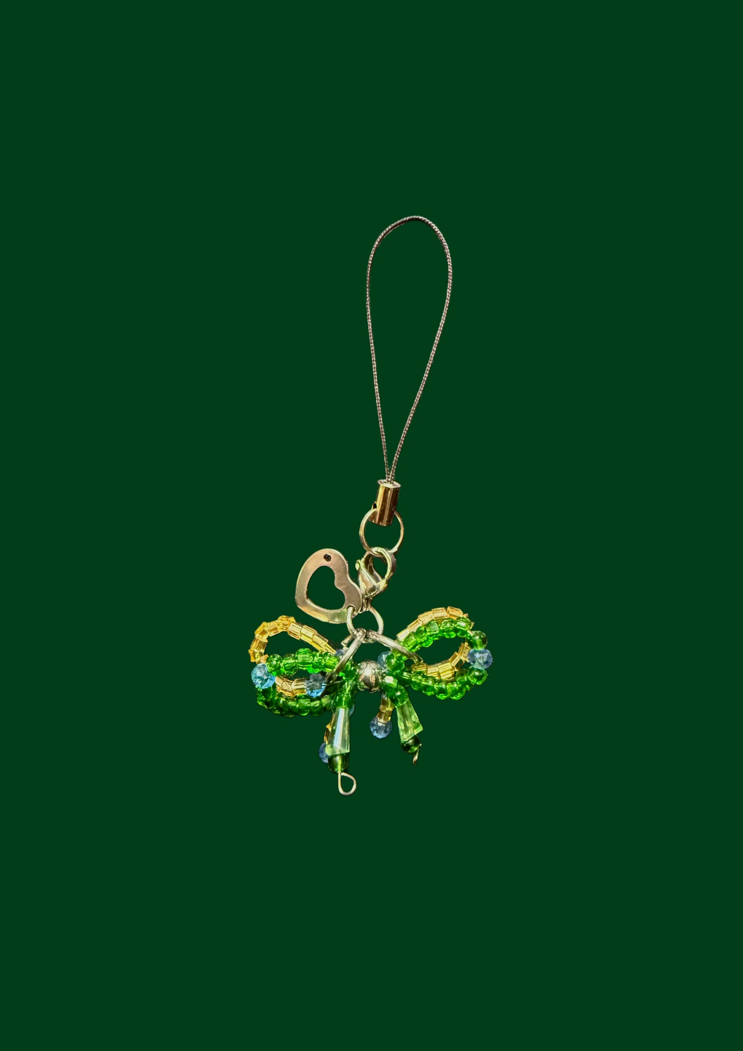 Green and yellow phone charm