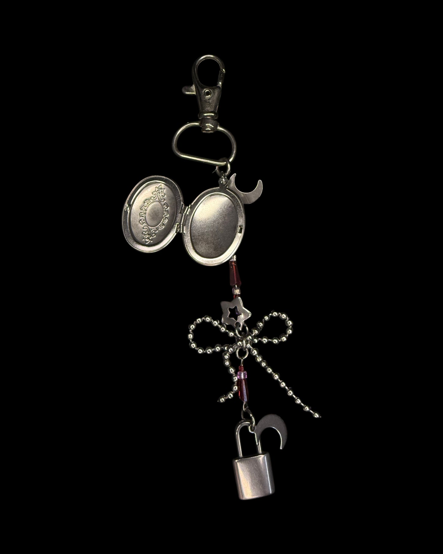 Nazar bead locket bag charm