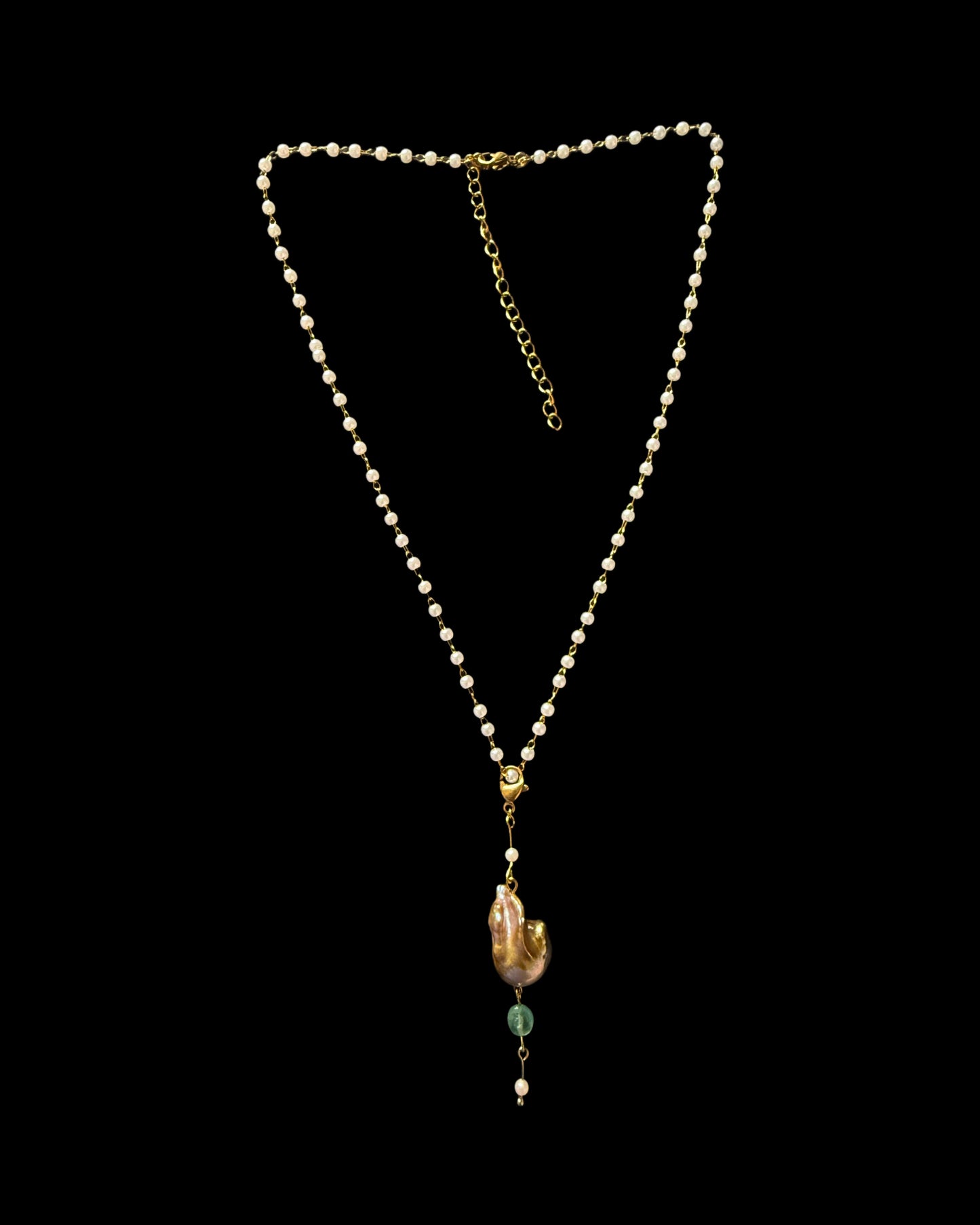 Fire on chain { the chain is made of white beads}