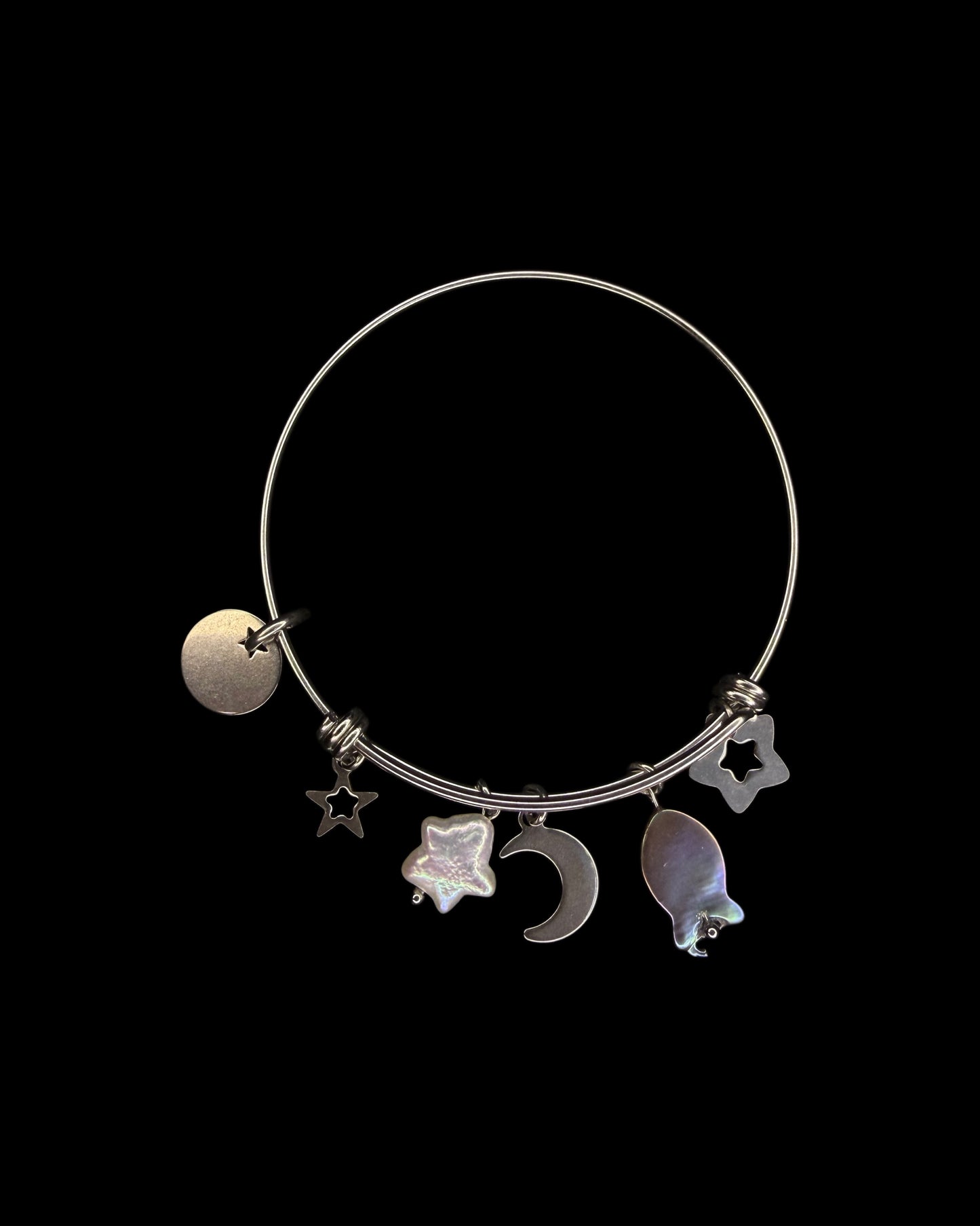 Silver chunky charm bracelet