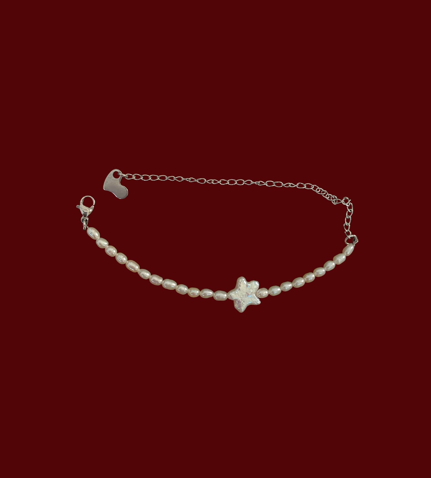 Star fall tiny pearl bracelet {freshwater cultured pearl}