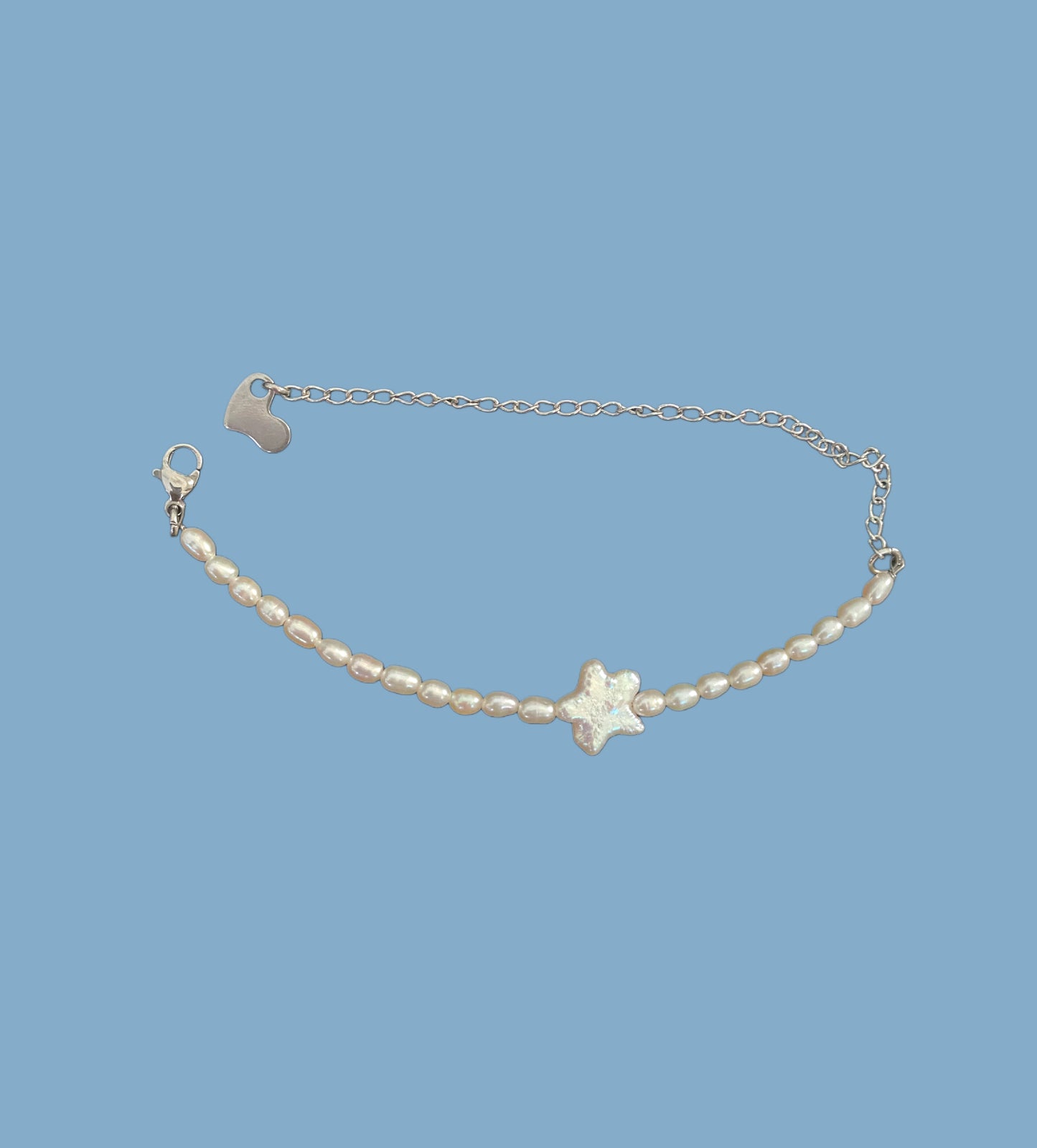 Star fall tiny pearl bracelet {freshwater cultured pearl}