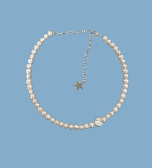 Heart on my sleeve choker {freshwater cultured pearl}