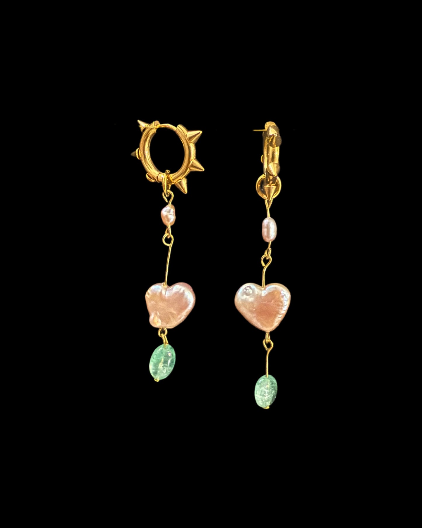 Unconventional love earrings