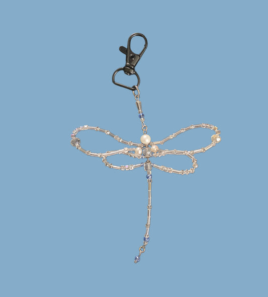 Dragonfly bag charm black hook