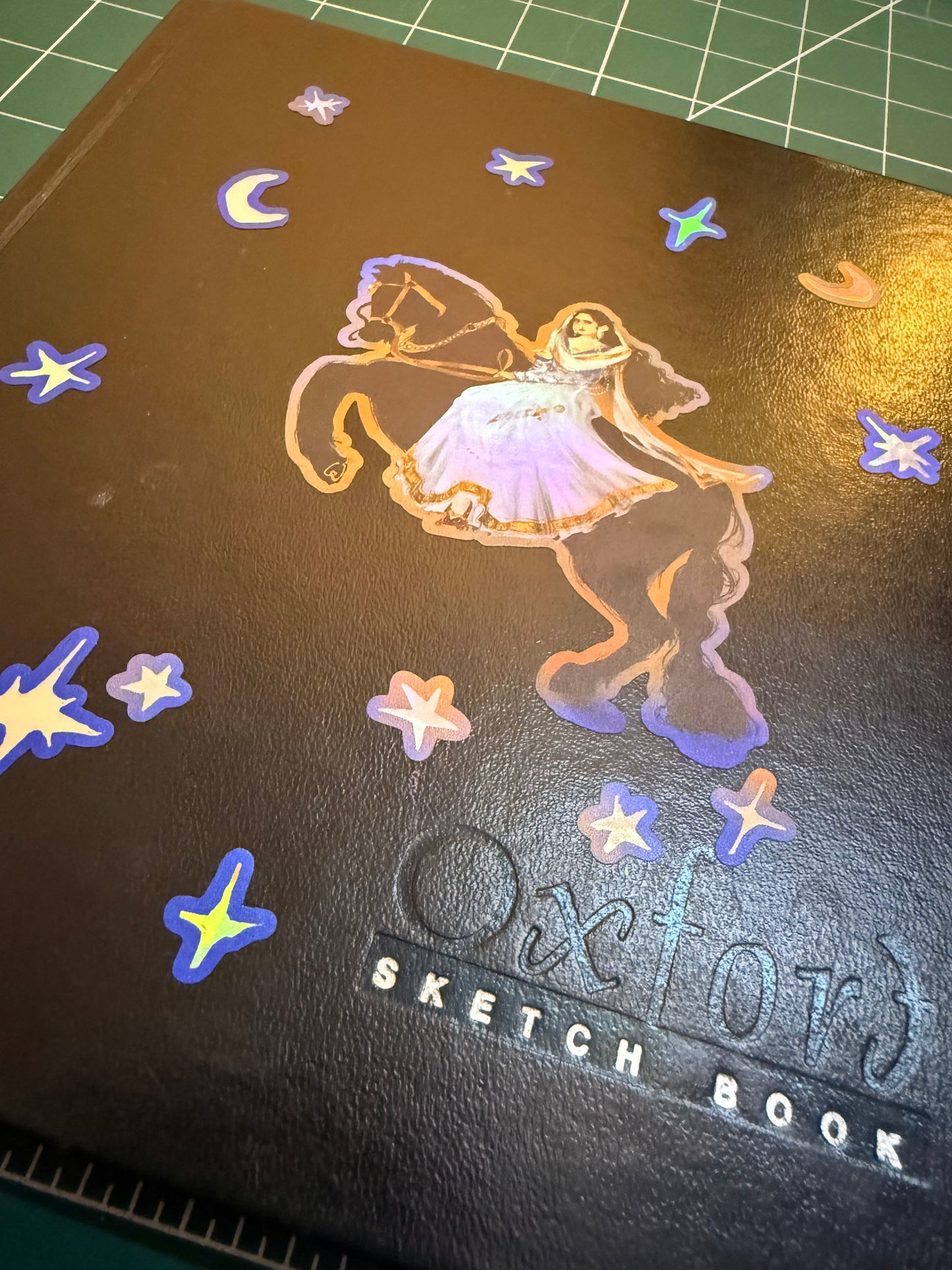 Finger gun lady holographic sticker sheet