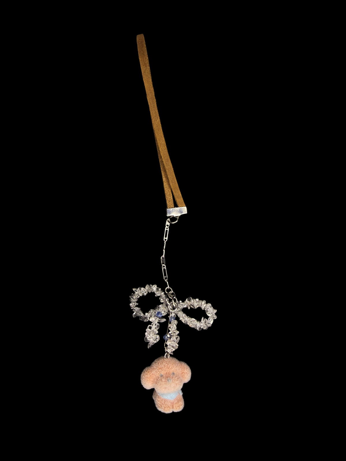 Brown dog tiny bag charm