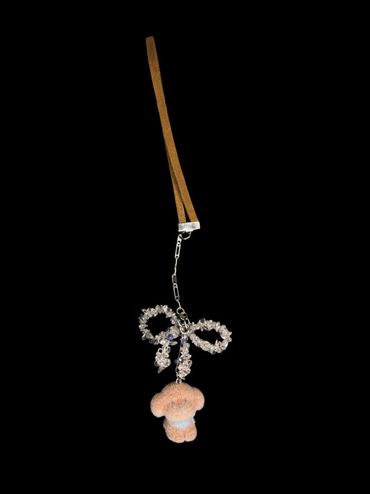 Brown dog tiny bag charm