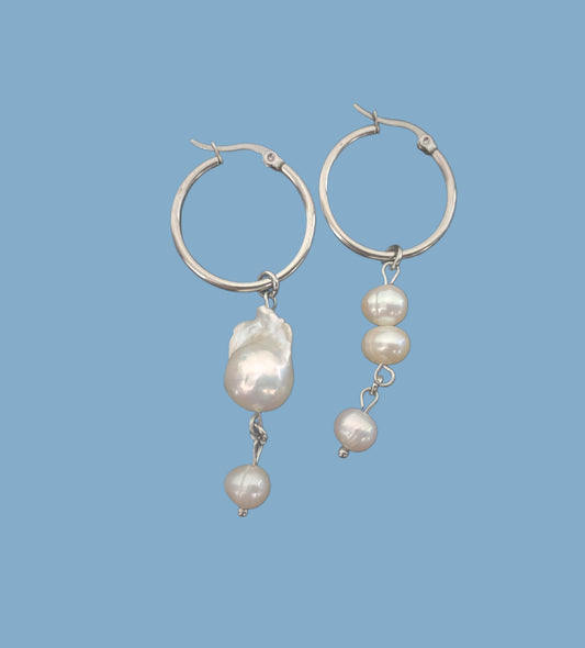 Many pearl hoops