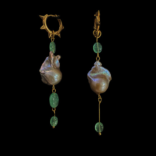 Emerald fire earrings