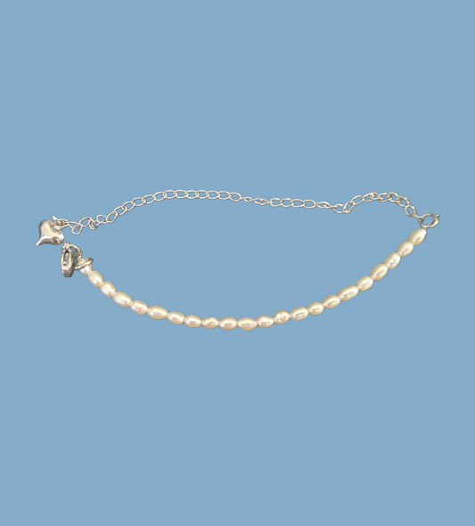 Tiny rice pearl bracelet {freshwater cultured pearl}