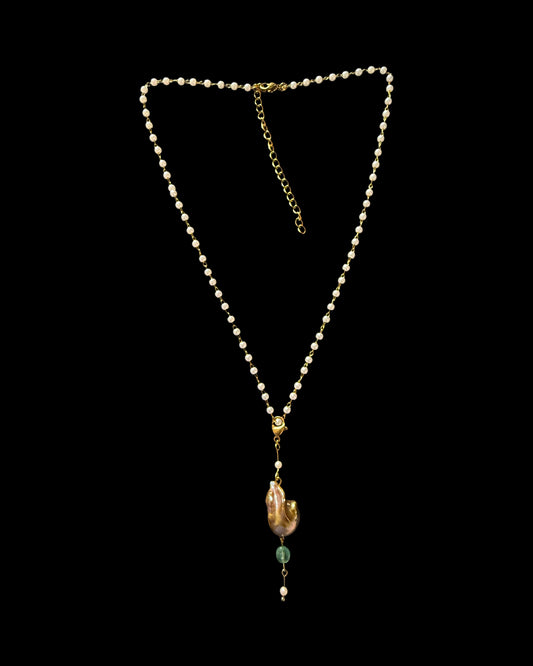 Fire on chain { the chain is made of white beads}