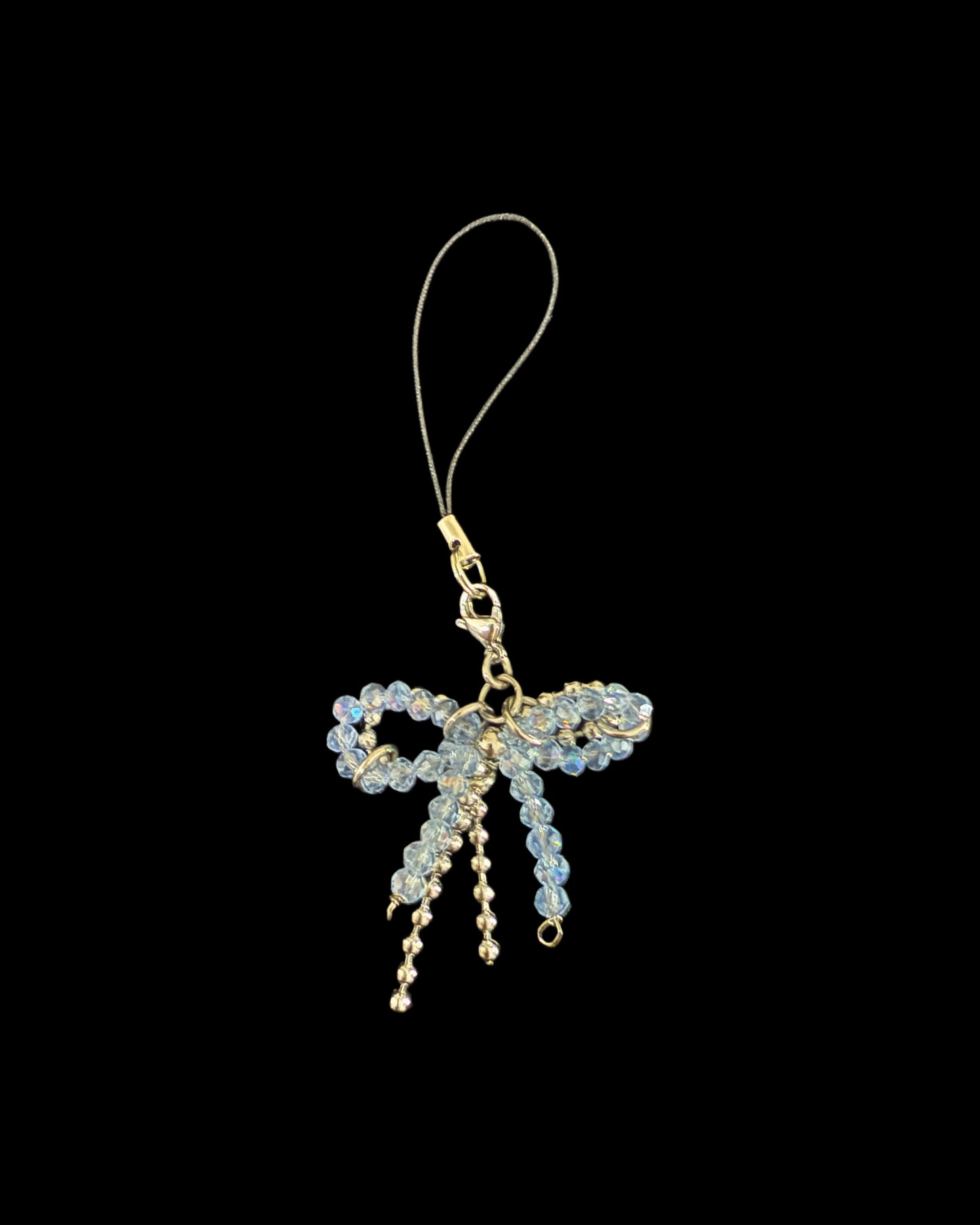 Blue fever bow phone charm