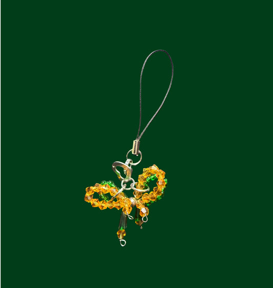 Honey and green mini phone charm
