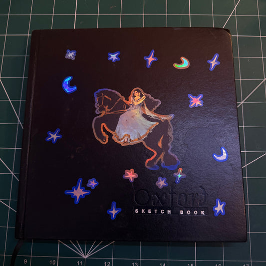 Finger gun lady holographic sticker sheet