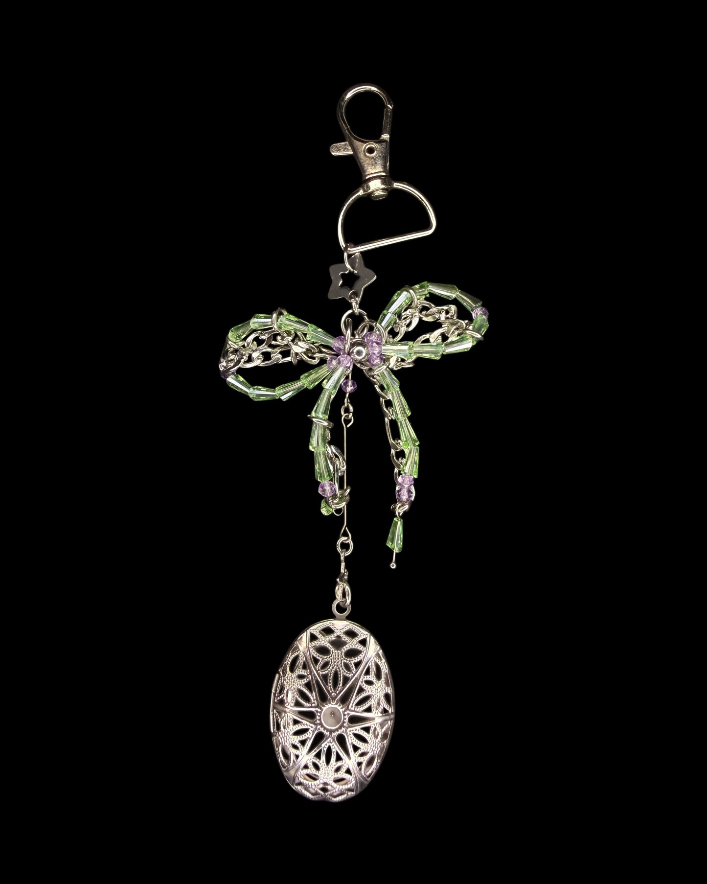 Vine bow pendent bag charm
