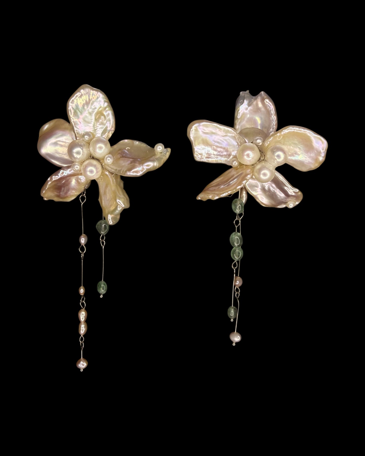 Pink flower studs