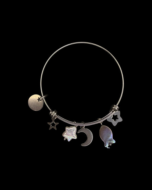 Silver chunky charm bracelet