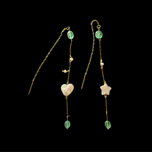 Threading earrings with danglers