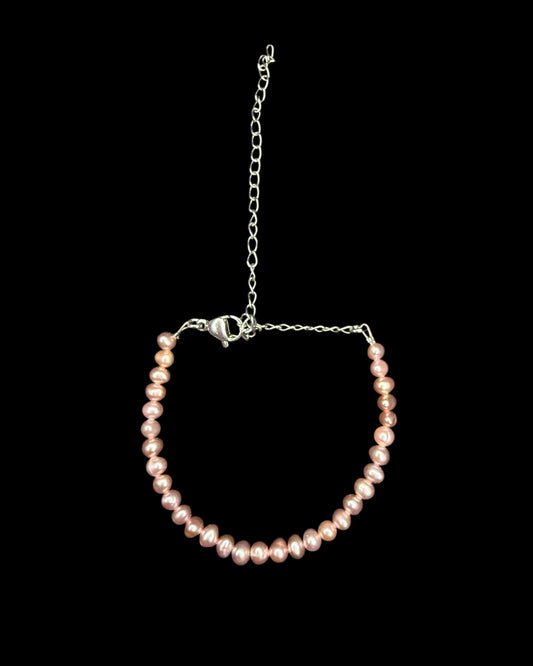 Pink bubble pearl bracelet