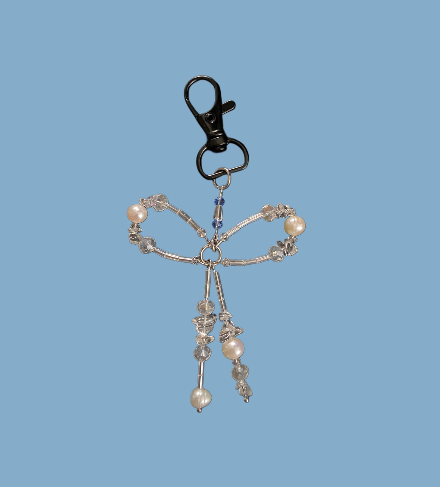 Bow on bow bag charm black