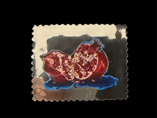 Pomegranate on the mirror stamp