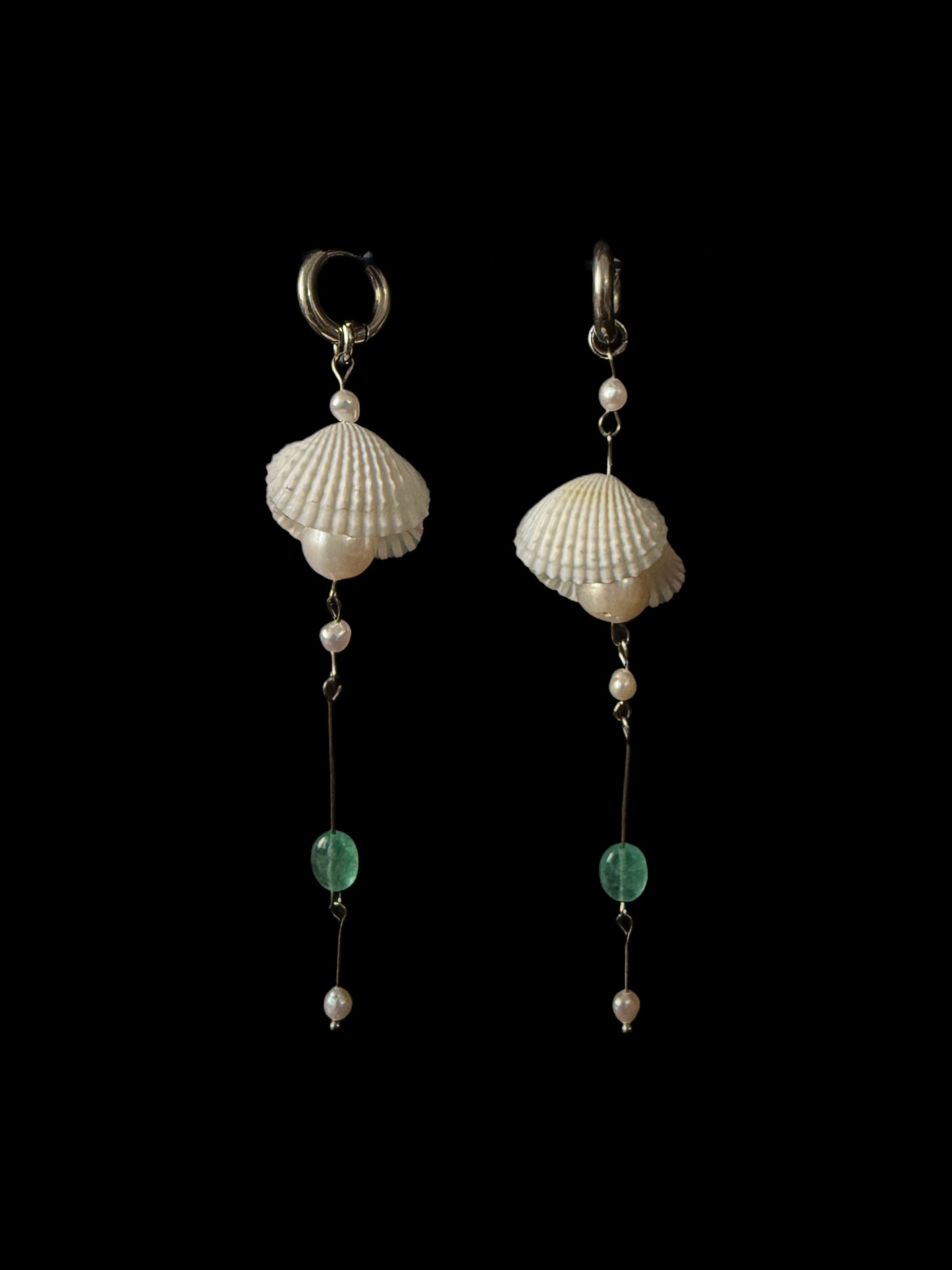 Shell in a pearl danglers