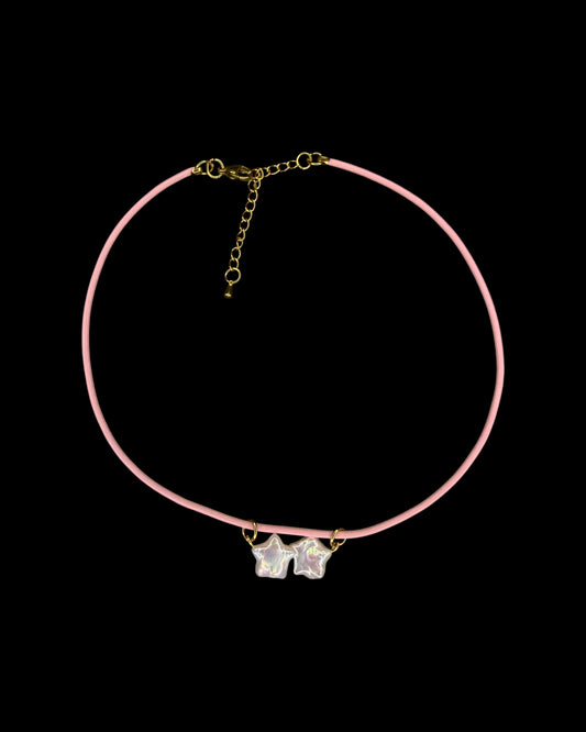Twin star dusty pink choker